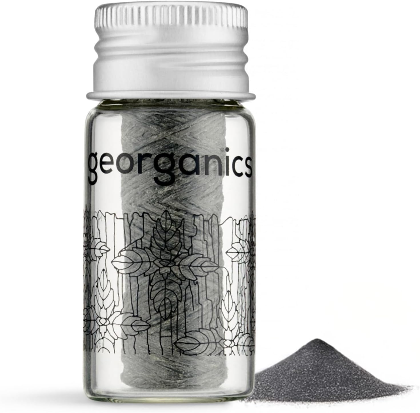 Georganics Natural Dental Floss Refill - Biodegradable With Natural Wax And Flavouring - Vegan, Sls, Cruelty And Gluten Free - Charcoal - 50M