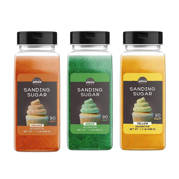 Birch & Meadow St. Patrick'S Sanding Sugar Bundle, Mixed Colors, 1 Lb. Colorful Sugar Crystals For Festive Holiday Baking