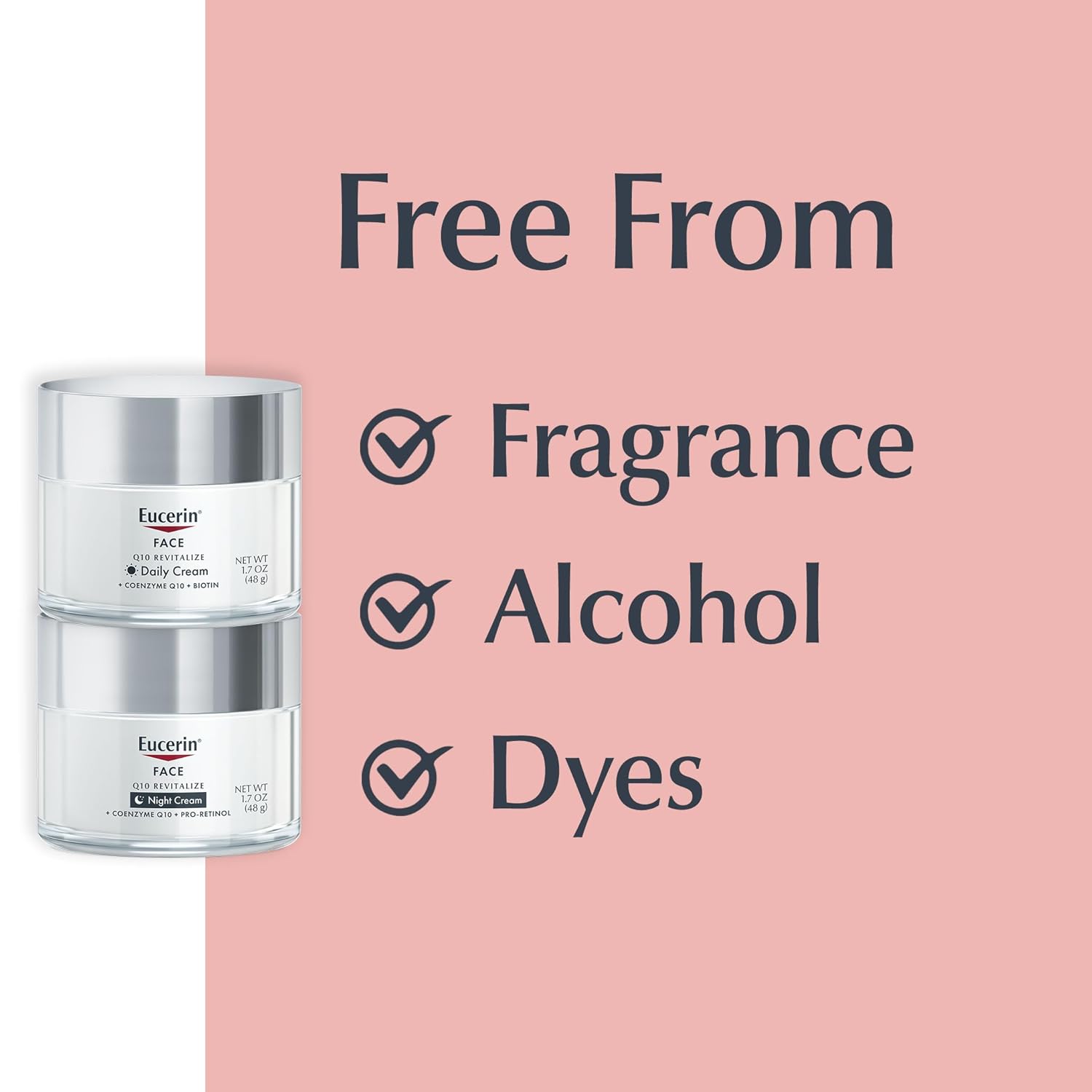 Eucerin Q10 Skin Care Set, Anti Wrinkle Daily Face Cream With Biotin (1.7 Oz) + Anti Wrinkle Night Cream With Pro-Retinol (1.7 Oz), Fragrance Free Face Moisturizer For All Skin Types : Beauty & Personal Care