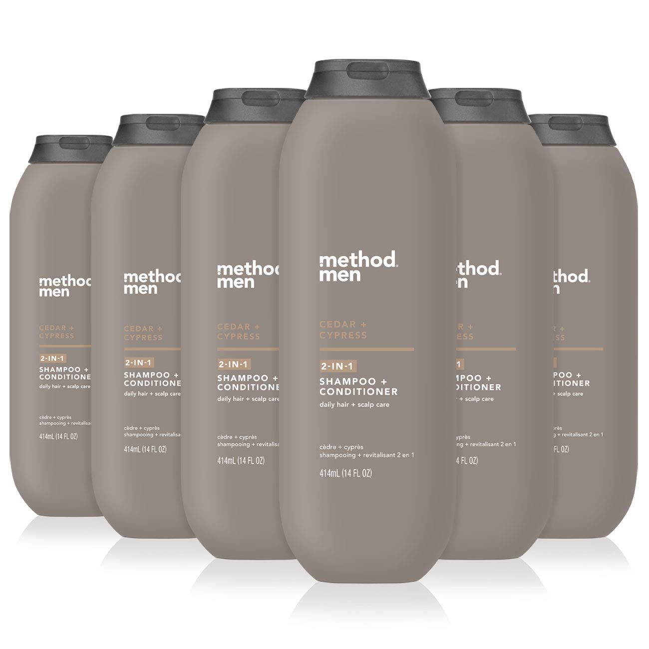 Method Men 2-In-1 Shampoo + Conditioner; Cedar + Cypress; Pack Of 6; Cedar & Cypress; 6 Count