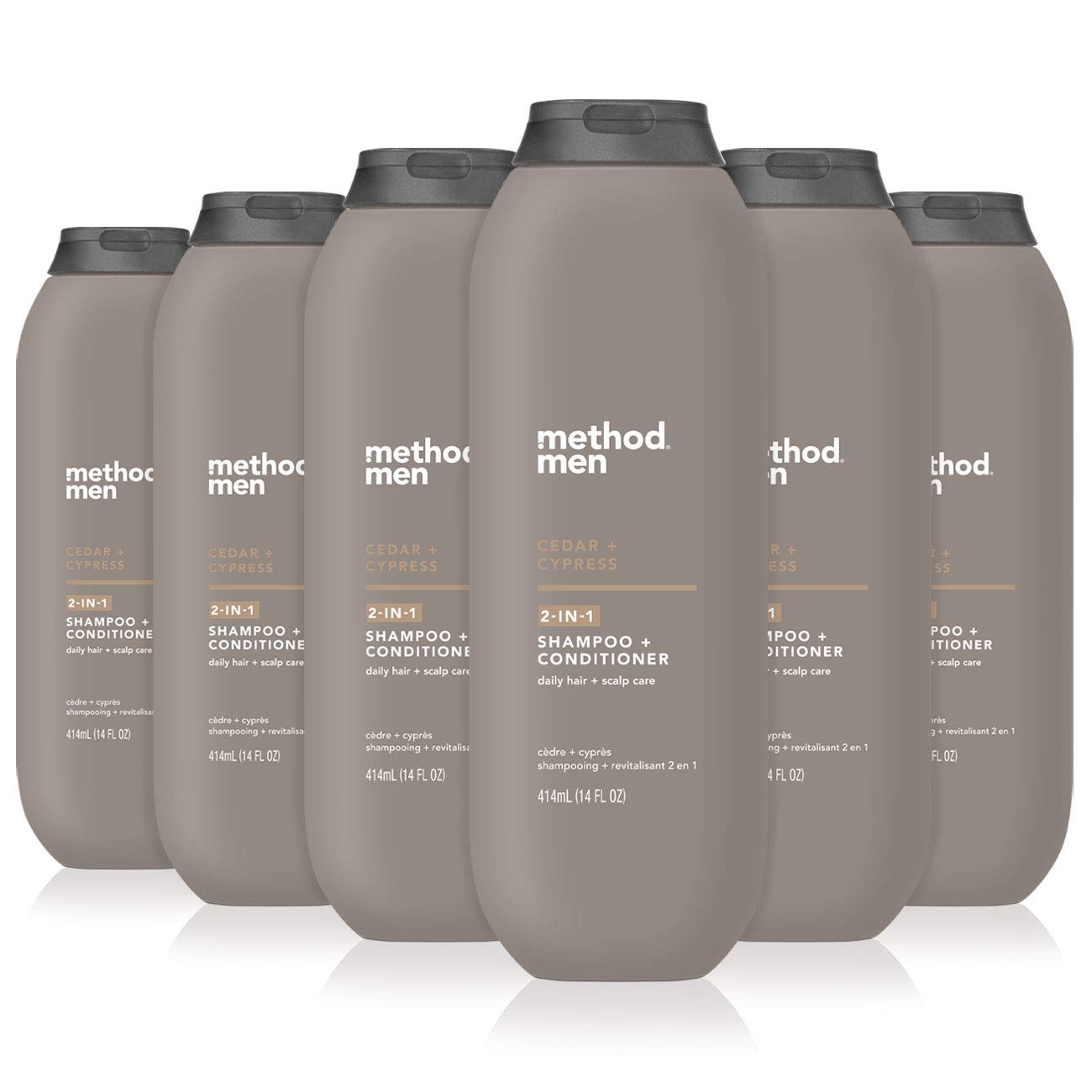 Method Men 2-in-1 Shampoo + Conditioner; Cedar + Cypress; Pack Of 6; Cedar & Cypress; 6 Count