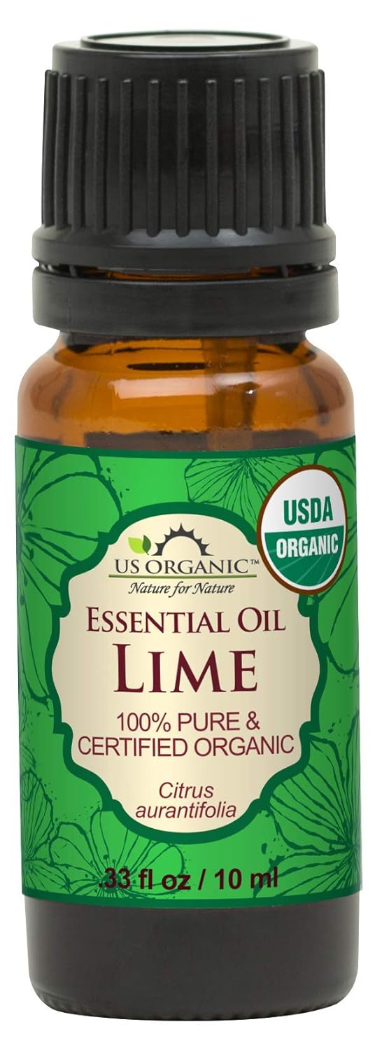 US Organic Lime Essential Oil - Certified Organic, Steam Distilled - W/Euro droppers (More Size Variations Available) (10 ml / .33 fl oz)