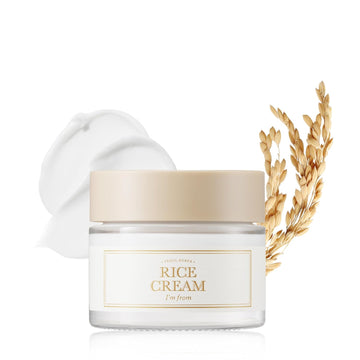 I'M From Rice Cream 1.76 Ounce, Rice Bran Essence With Ceramide, Glowing Look, Improves Moisture Skin Barrier, Deep Nourishment, Smooths And Evens Skin Tone, K-Beauty