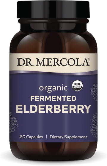 Dr. Mercola Organic Fermented Elderberry, 30 Servings (60 Capsules), Dietary Supplement, Supports Respiratory Health, Non-GMO, Certified USDA Organic