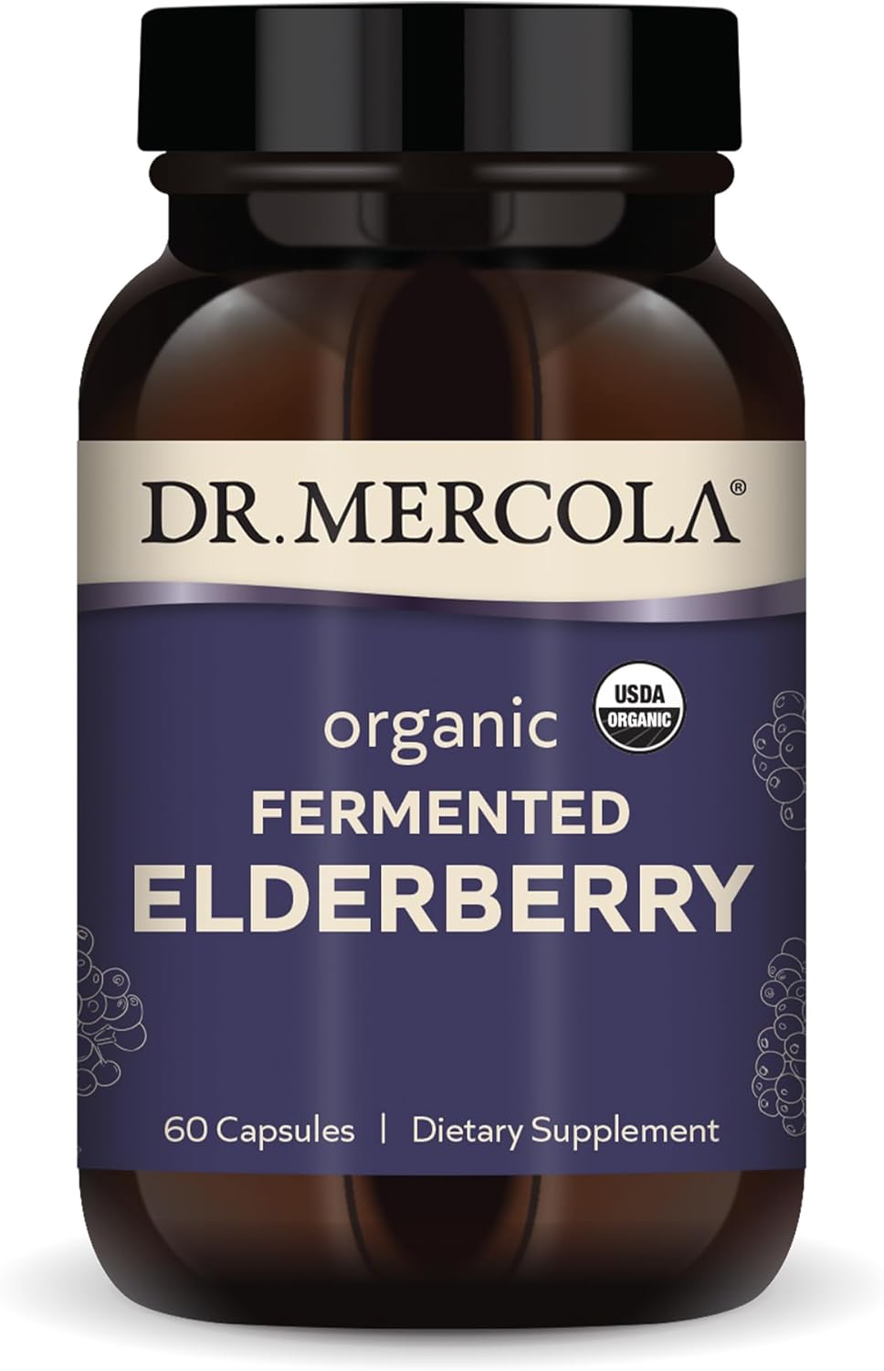 Dr. Mercola Organic Fermented Elderberry, 30 Servings (60 Capsules), Dietary Supplement, Supports Respiratory Health, Non-Gmo, Certified Usda Organic
