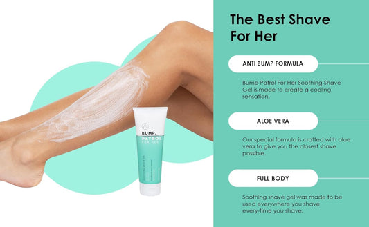 Bump Patrol For Her Soothing Shave Gel For Women - Prevents Razor Burn & Razor Bumps, Soothing Aloe Vera & Menthol For Bikini Area, Underarms, & Legs, Sensitive Skin - Rose & Lavender Scent - 6 Fl Oz