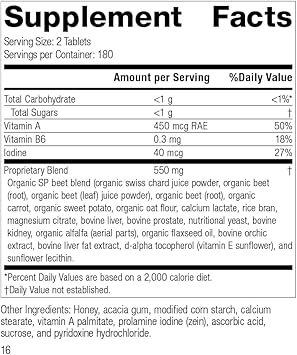 Standard Process A-F Betafood - Gluten-Free Liver Support, Cholesterol Metabolism, And Gallbladder Support Supplement With Vitamin A, Iodine, Vitamin B6-360 Tablets