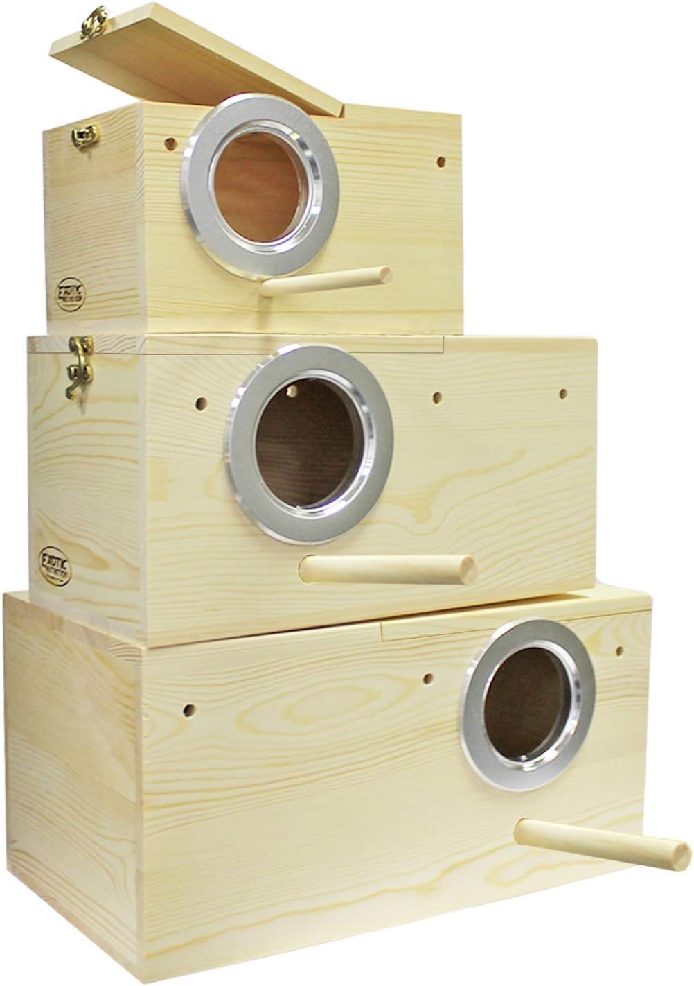 Sturdy Nest Box (S) - Cage Attachment, Hinged Lid, Perching Ledge - For Sugar Glider, Squirrel, Rat, Finch, Parakeet, Lovebird, Parrotlet, Lovebird, Canary, Cockatiel, Other Birds & Small Pets : Pet Supplies