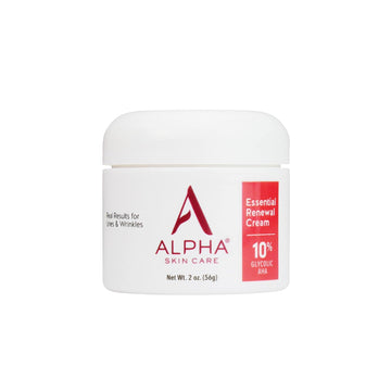 Alpha Skin Care Essential Renewal Cream | Anti-Aging Formula | 10% Glycolic Alpha Hydroxy Acid (Aha | 2 Oz, Red , White