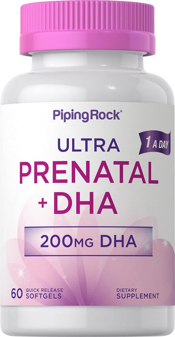 Piping Rock Prenatal Vitamins for Women | 60 Softgels | with DHA and Iron | Multivitamin Supplement | Non-GMO, Gluten Free