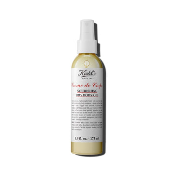 Kiehl'S Creme De Corps Nourishing Dry Body Oil, Lightweight Body Oil Spray For Soft & Smooth Skin, With Squalane & Grape Seed Oil, Absorbs Quickly, Residue-Free, Vanilla & Almond Scent - 5.9 Fl Oz