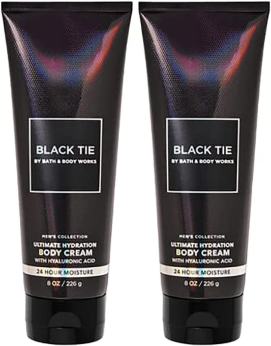 Bath And Body Works Men'S Collection Ultimate Hydration Ultra Shea Body Cream 8 Oz 2 Pack (Black Tie)