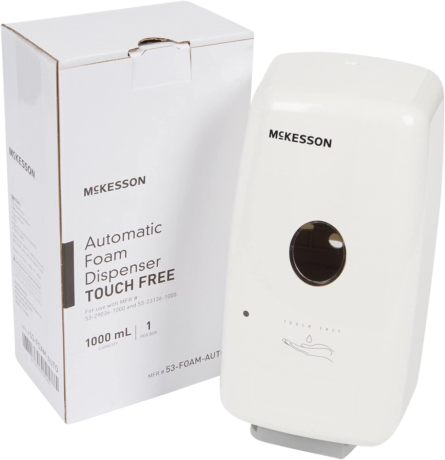 McKesson Automatic Soap Dispenser for Foam Soap, Hand Sanitizer, Touchless Foam Dispenser, Wall Mounted for Hallways, Offices, Schools, 1000 mL, 1 Count