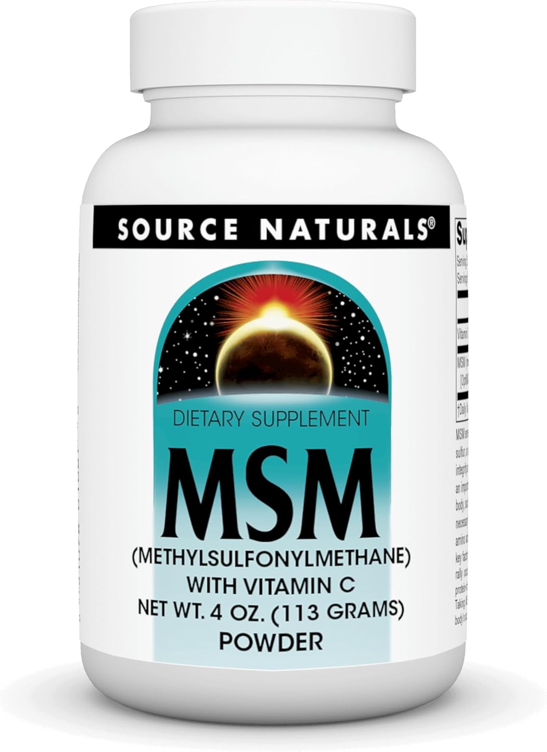 Source Naturals Msm (Methylsulfonylmethane) With Vitamin C - Powder, 4 Ounce