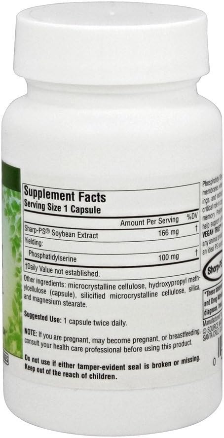 Source Naturals Vegan True Phosphatidyl Serine 100, Supports Cognitive Function*, 100 Mg - 30 Vegetarian Capsules