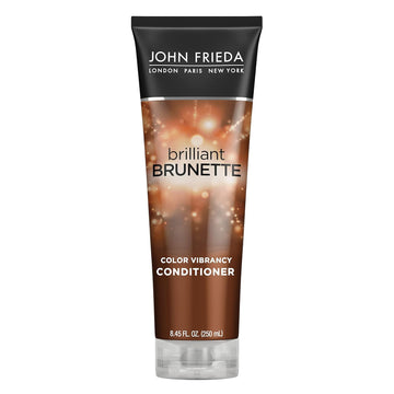 John Frieda Brilliant Brunette Multi-Tone Revealing Color Protecting Conditioner, For Maintaining Color Treated Hair, Anti-Fade Conditioner, 8.45 Oz, With Sweet Almond Oil And Crushed Pearls