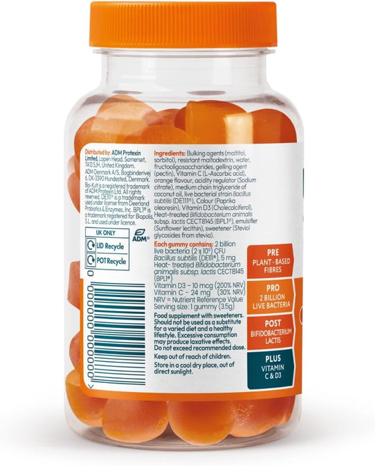 Bio-Kult 3In1 Gut Health Gummies For Kids | 2B Cfu + Multivitamins | Strawberry Flavour | Ages 4+ | 30 Probiotic Gummies