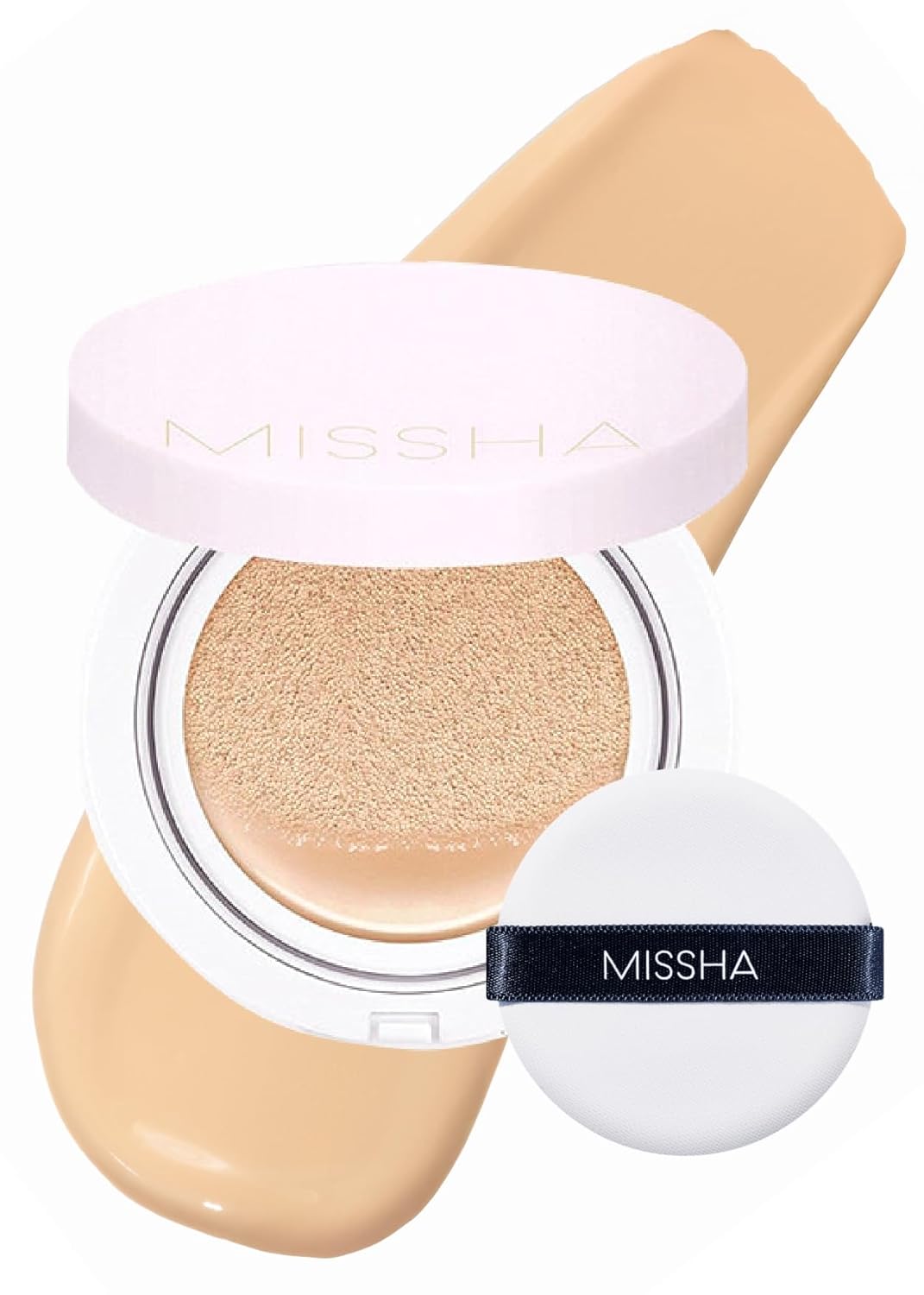 Missha Magic Cushion Foundation No.23 Natural Beige For Light With Neutral Skin Tone - Flawless Coverage, Dewy Finish, Easy Application For All Skin Types