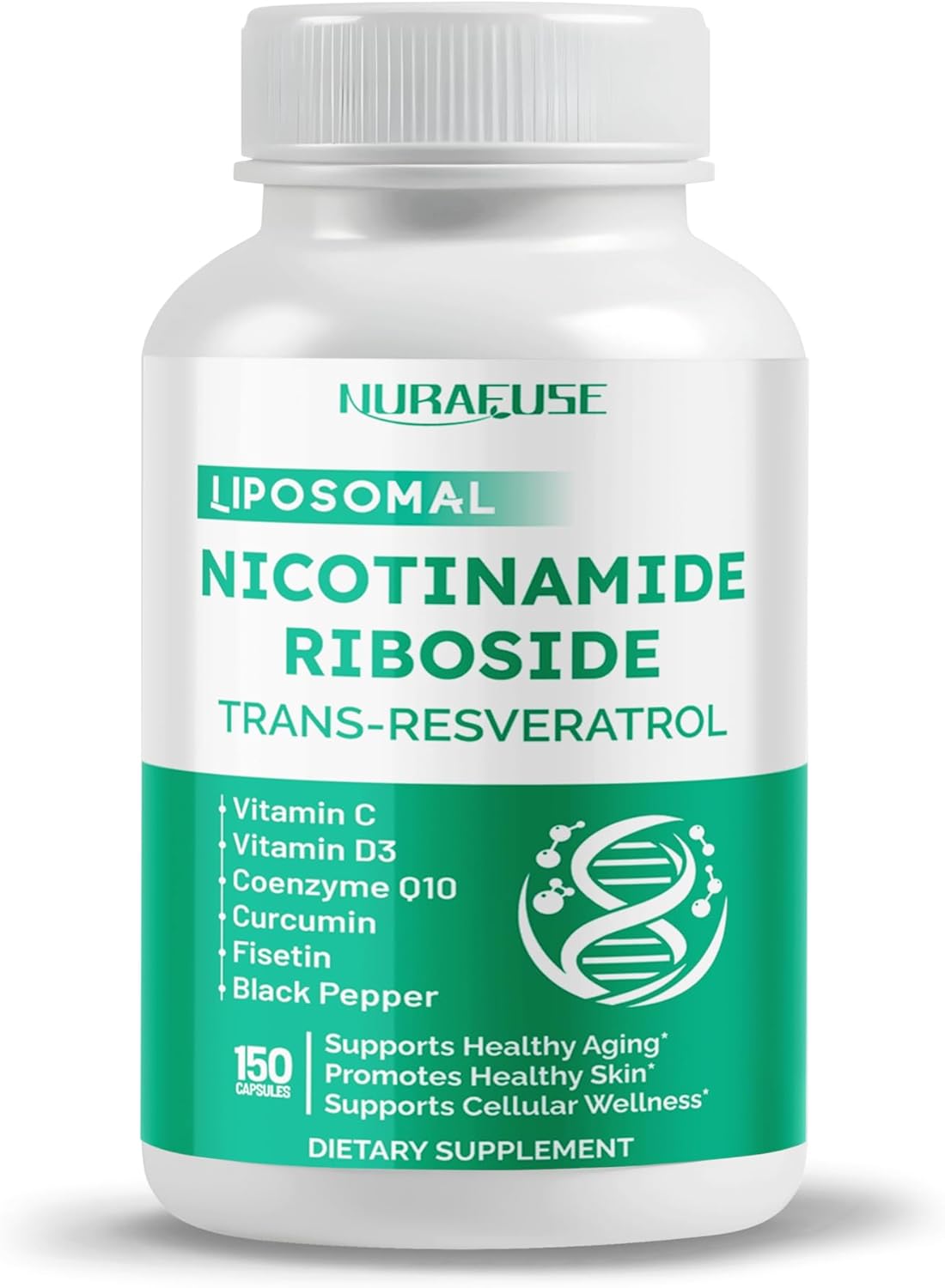 Liposomal Nicotinamide Riboside Trans-Resveratrol Coenzyme Q10 Vitamin C - Supports Healthy Aging, Skin- Supports Healthy Aging, Promotes Healthy Skin- Made And Tested In The Usa