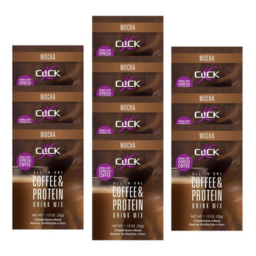 CLICK All-in-One Protein & Coffee Meal Replacement Drink Mix, Mocha, 10 Single Serving Packets (1.2 Ounce)