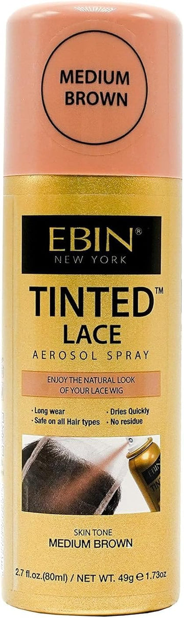 Ebin Tinted Lace Spray (80Ml, Medium Brown)