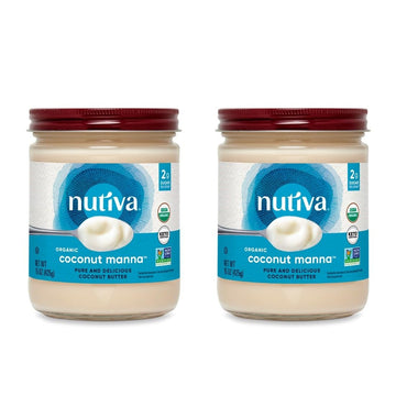 Nutiva Organic Coconut Manna Puréed Coconut Butter, 15 Oz (Pack of 2), USDA Organic, Non-GMO, Whole 30 Approved, Vegan, Gluten-Free & Keto, Creamy Spread to Boost Smoothies & Oatmeal