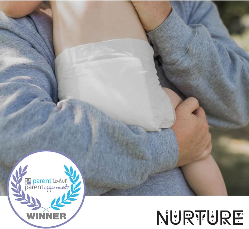 Nurture Diapers By Biobag, Size 5 (27-40 Pounds), 69 Premium Quality Baby Diapers, Chemical Free, Ultra Absorbent, Eco Friendly, Hypoallergenic