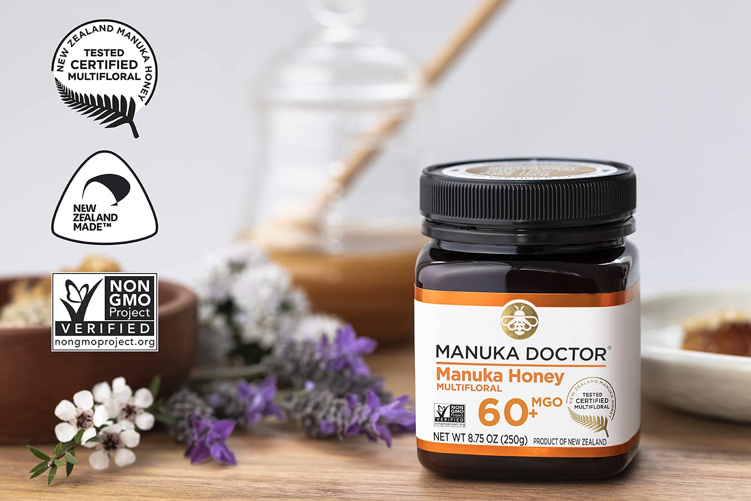 Manuka Doctor - Mgo 60+ Manuka Honey Multifloral, 100% Pure New Zealand Honey. Certified. Guaranteed. Raw. Non-Gmo (8.75Oz) : Grocery & Gourmet Food