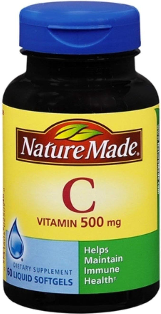 Nature Made Vitamin C 500 Mg Liquid Softgels 60 Soft Gels (Pack Of 4)