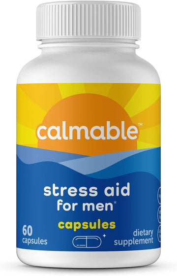 Stress Relief Aid For Men - Feel Happy, Calm, Focused And Relaxed And The Most Vibrant You - Vegan - With Maca And Ashwagandha - Anti Stress Support Vitamin Dietary Supplement - 60 Capsules