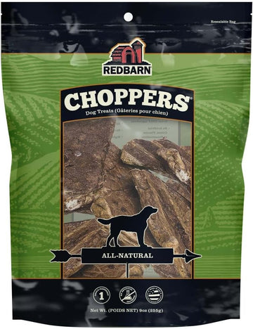 Redbarn Natural Choppers Beef Lung Chew Treats For Dogs - Premium Made In Usa Rawhide-Free Single Ingredient High Protein Low Fat - 9 Oz Bag