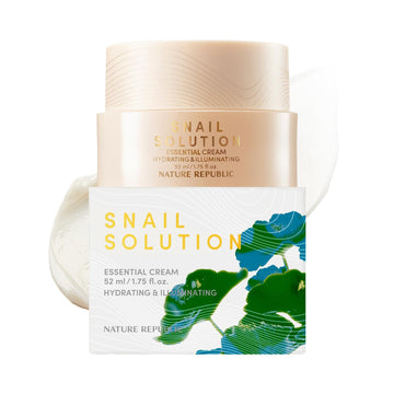 Nature Republic Snail Mucin Cream - Korean Moisturizer, Advanced Face Moisturizers For Skin, Snails, Asian Skincare, K-Beauty Care, Hydrating, Glass Facial Mucus, Valentines Day Gifts, 52Ml/1.75 Fl.Oz