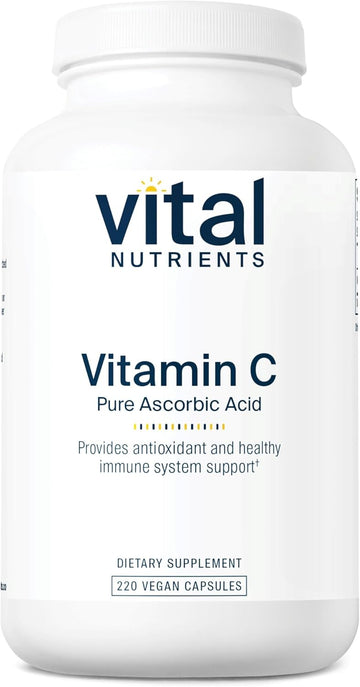 Vital Nutrients Vitamin C 1000Mg (100% Pure Ascorbic Acid) | Vegan Antioxidant Supplement For Immune Support And Iron Absorption* | Gluten, Dairy And Soy Free | Non-Gmo | 220 Capsules