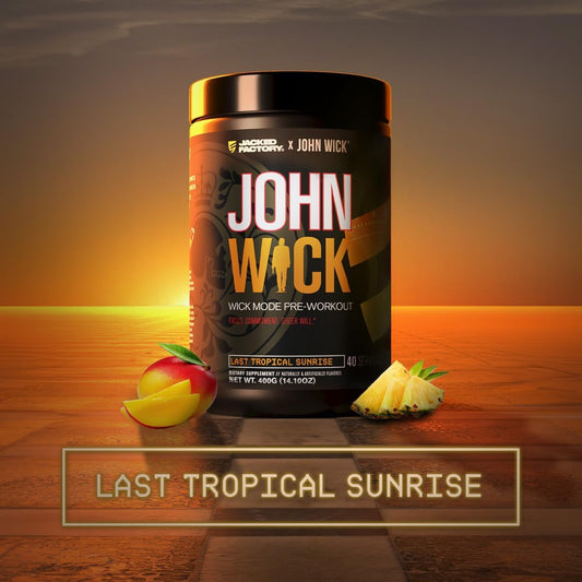 Jacked Factory X John Wick - Wick Mode Pre Workout Powder - Intense Energy, Battle-Ready Focus, Unstoppable Commitment, And Sheer Will - 40 Servings, Osaka Cherry Blossom