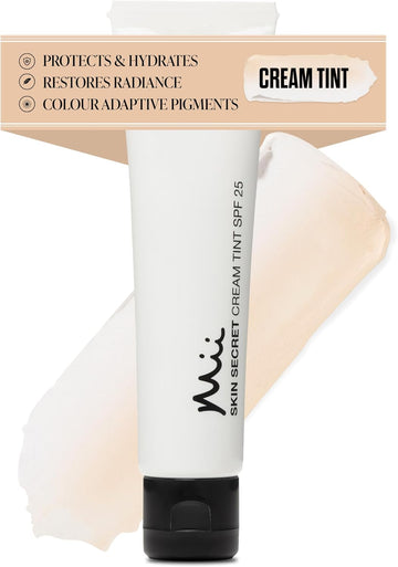 Mii Cosmetics Skin Secret, Cream Tinted Moisturiser, Spf25, Ultra Lightweight Fluid Tint, With Micro Encapsulated Pigments For Natural Radiance, Seamlessly 02
