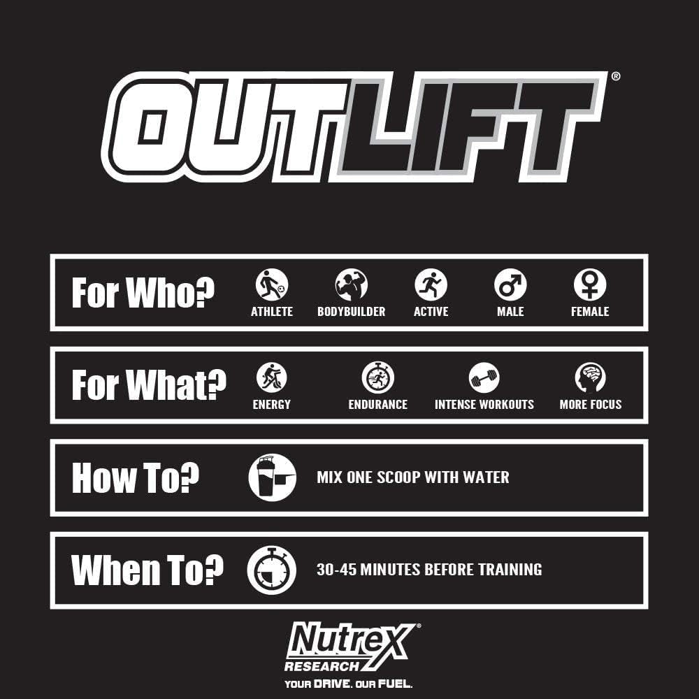 Nutrex Research Outlift, Clinically Dosed Pre-Workout Powerhouse, Citr