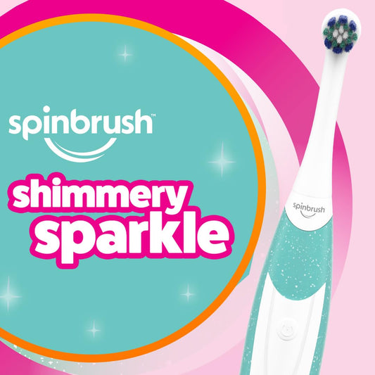 Spinbrush Kids Electric Toothbrush, Shimmery Sparkle, Battery-Powered