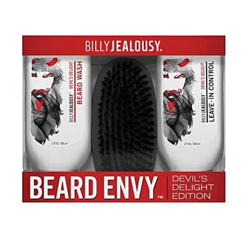 Billy Jealousy Beard Envy Facial Hair Refining Kit With Beard Wash Facial Hair Control And Boar Bristle Brush For Clean, Hydrated, Soft, Tamed Unruly Mane