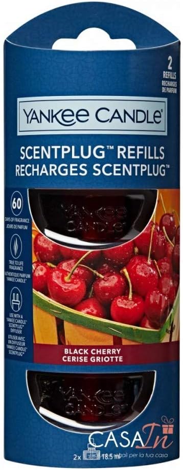 Yankee Candle ScentPlug Fragrance Refills | Black Cherry Plug in Air Freshener Oil | Up to 60 Days of Fragrance | 2 Count : Amazon.co.uk: Grocery