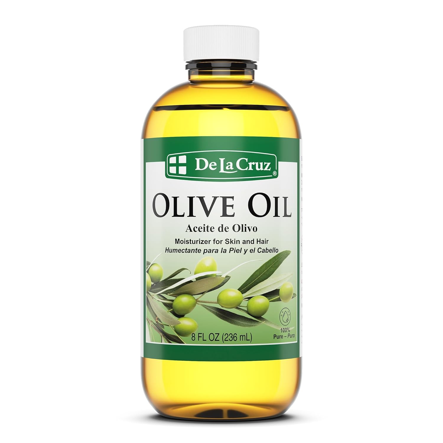 De La Cruz Pure Olive Oil - Natural Expeller Pressed Olive Oil For Hair And Skin - Lightweight Body Oil For Dry Skin 2 Fl Oz (6 Bottles)