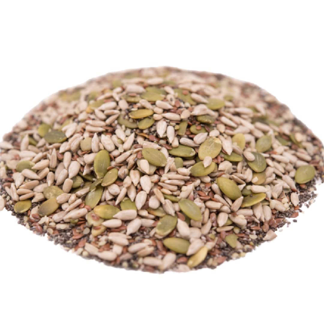 GERBS Super 5 Seed Snack Mix 1 LB. Premium Grade | Top 14 Food Allergy Free | Resealable Bulk Bag | Made in USA | Raw Pumpkin Sunflower Chia Hemp Flax Seed Trail Mix | Gluten Peanut Tree Nut Free