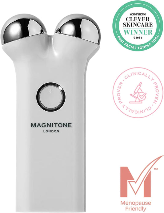 Magnitone Lift Off Microcurrent Facial Toning Device, Pink, Usb Rechargeable, With Prepare + Glide Superconductive Gel 60Ml At Home Face Lift (Grey)