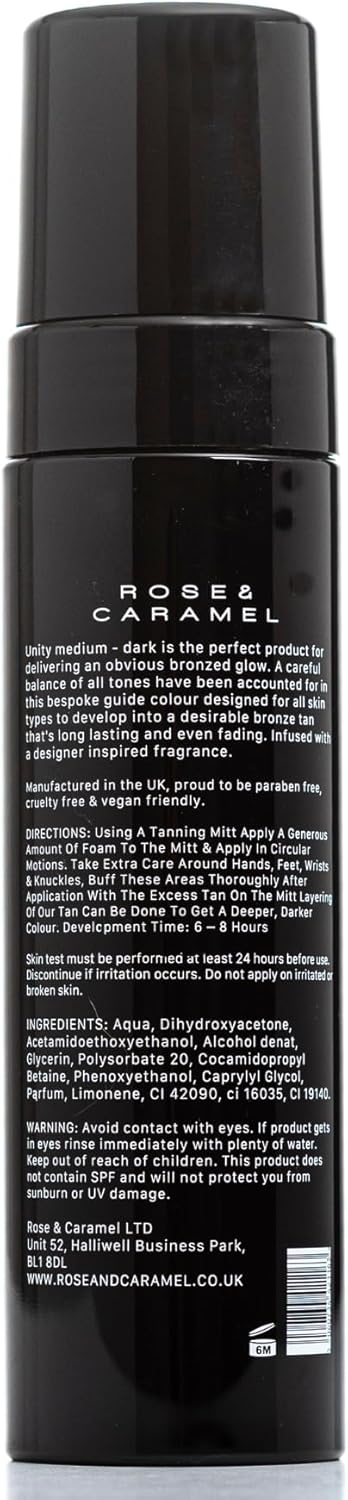 Rose & Caramel Unity Unisex Universal Self Tanning Mousse (Medium Dark)