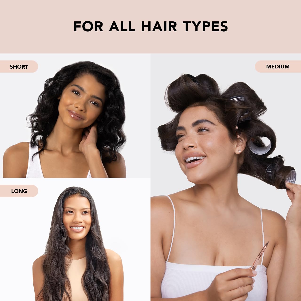 Kitsch Ceramic Thermal Hair Rollers For Women – Self Grip Hair Curlers For Heatless Curls Overnight - Volumizing Large Rollers For Short & Long Hair - For Long Lasting Frizz-Free Curls - Black, 8Pcs : Beauty & Personal Care