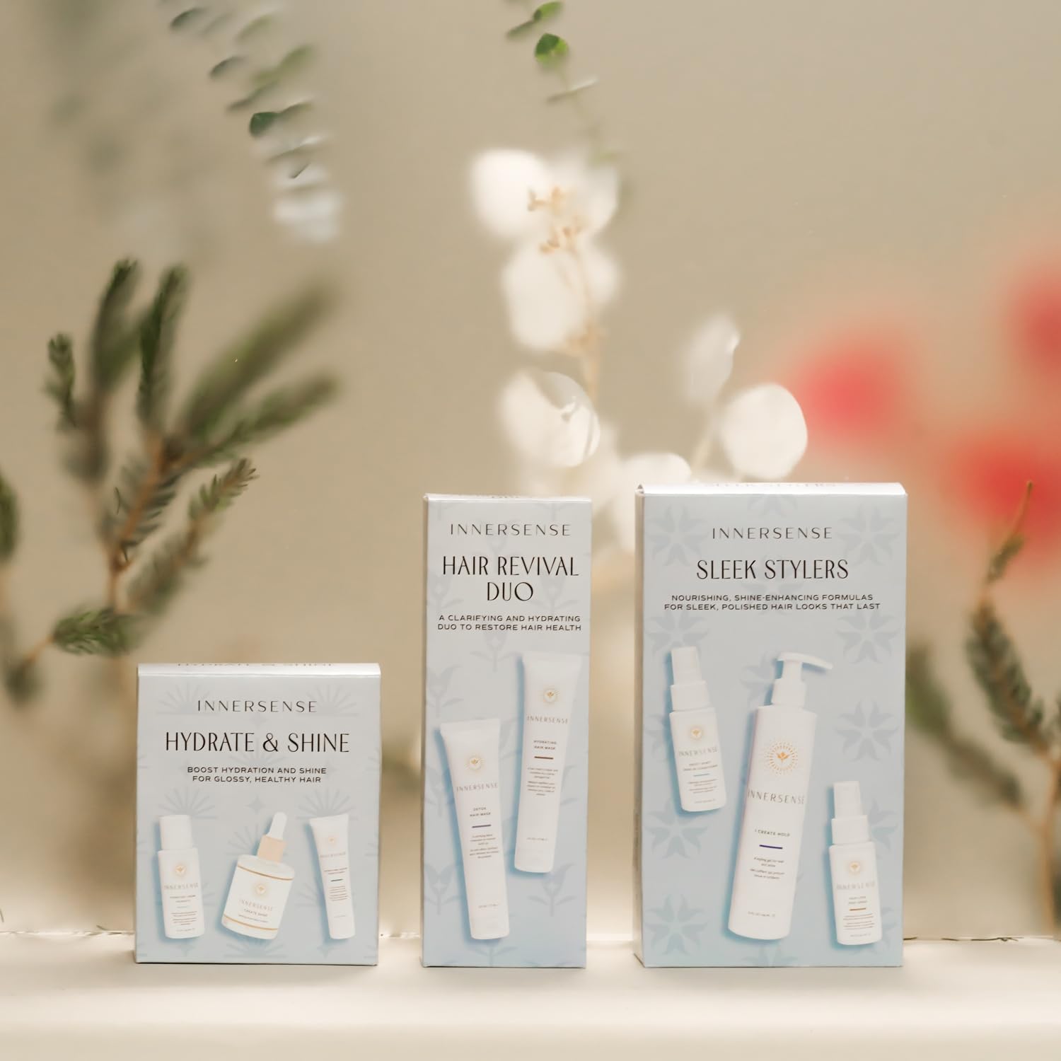 Innersense Organic Beauty - Hydrate & Shine Set | I Create Shine, Hydrating Cream Hairbath, Hydrating Cream Conditioner | Non-Toxic, Cruelty-Free, Clean Haircare (3 Piece Set) : Home & Kitchen