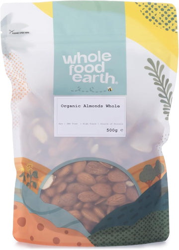 Wholefood Earth Organic Almonds Whole – 250G | Raw | Gmo Free | Vegan | High Fibre | Source Of Protein | Certified Organic