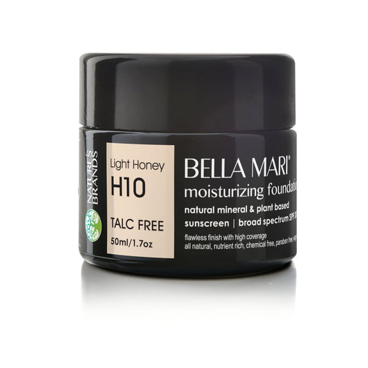 Bella Mari Natural Moisturizing Foundation, Medium Rose (R20); 2Floz Pba-Free Plastic