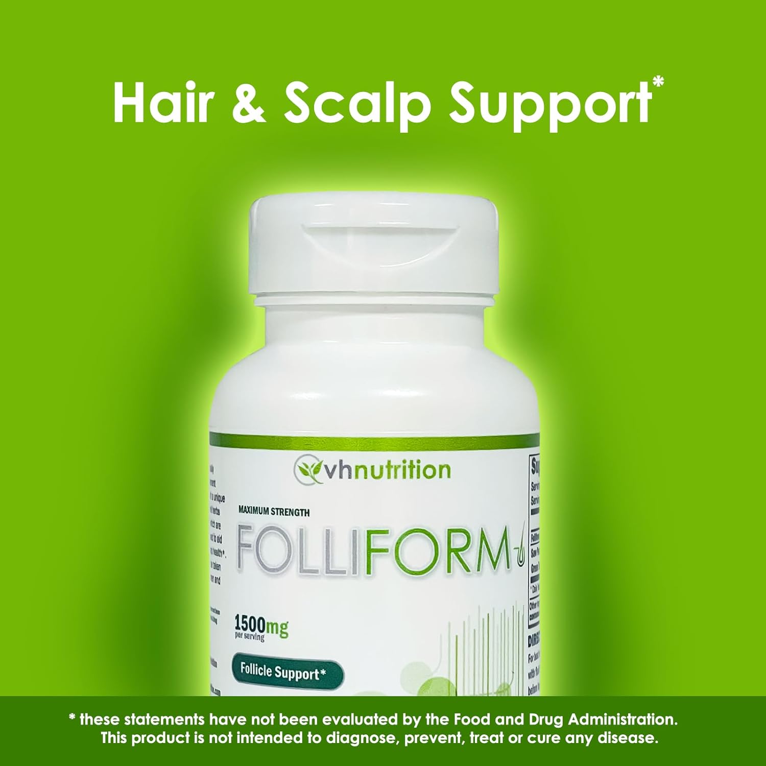 VH Nutrition FOLLIFORM | DHT Blocker for Men and Women* | Saw Palmetto, Pygeum, Nettle Root Formula | 1500mg | 60 Capsules : Beauty & Personal Care