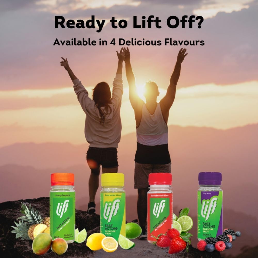 Lift Fast-Acting Glucose Energy Juice Shots, Tropical, 12 Pack of 60 ml Bottles : Amazon.co.uk: Health & Personal Care