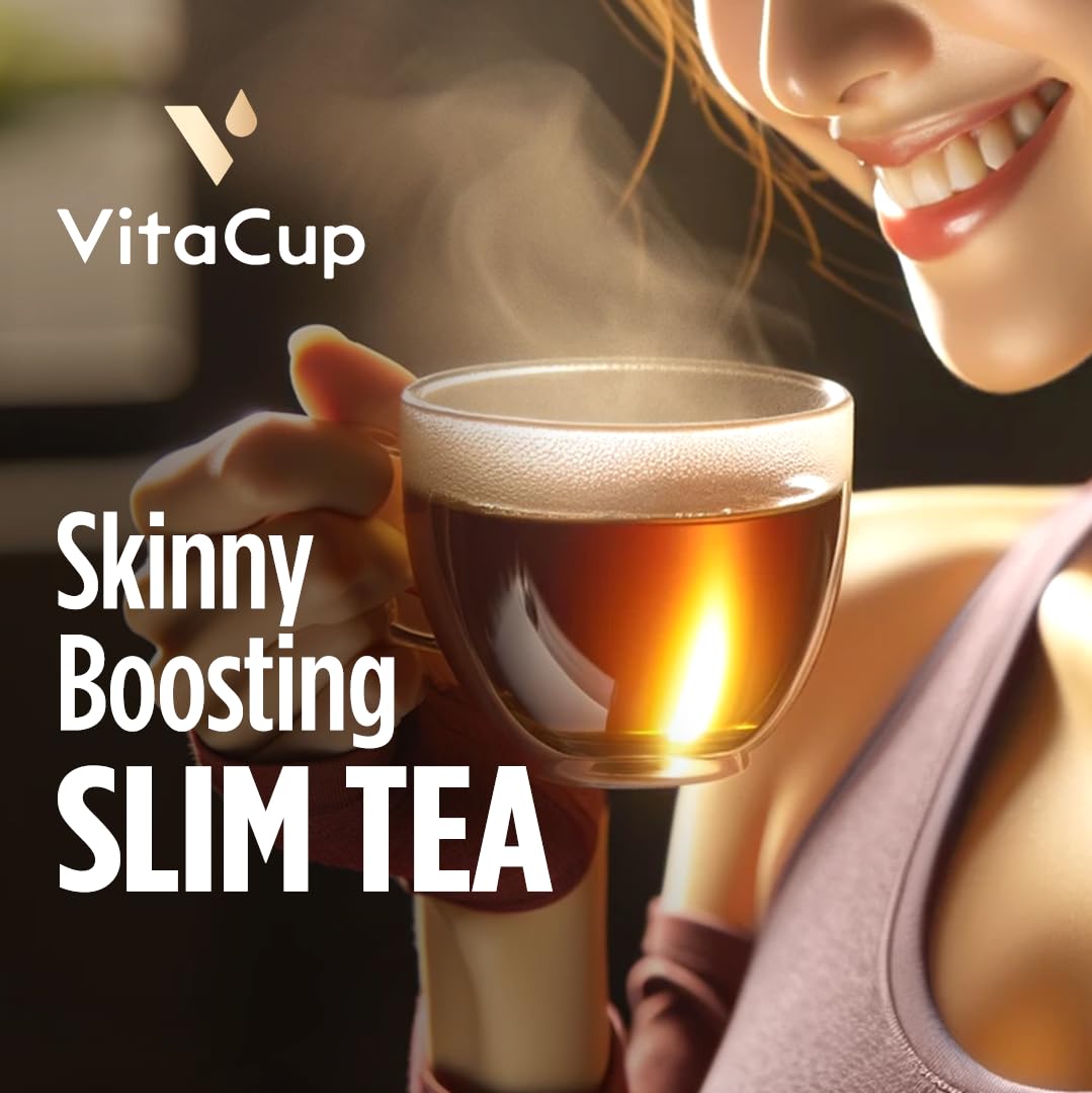 Vitacup Slim Instant Tea Packets For Diet Support, Oolong Tea W/B Vitamins, Garcinia, Inulin & Acai, On-The-Go Instant Sticks, 10 Ct